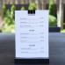 bar menu stand