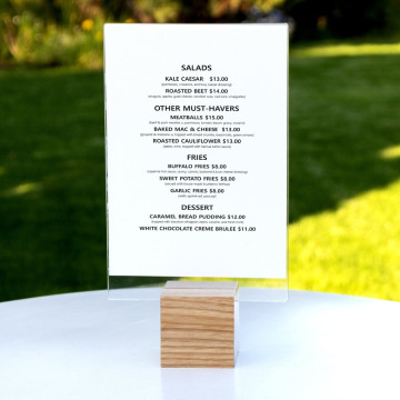 Wooden bar menu stand