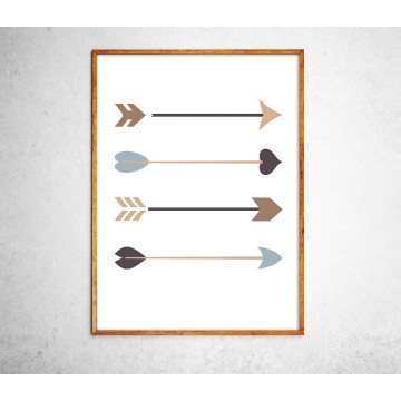 Art poster Arrows black and gold