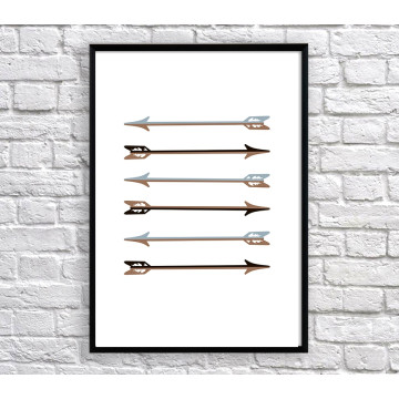 Art poster Arrows black and grey