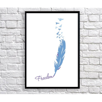 Art poster Birds are free navy