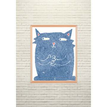 Art poster Blue Cat