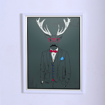 Art poster The deer in suit