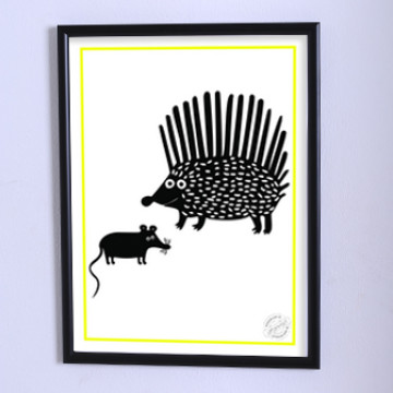 Art poster The hedgehog in shock