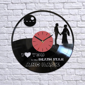 Vinyl clock Han Solo and Leia