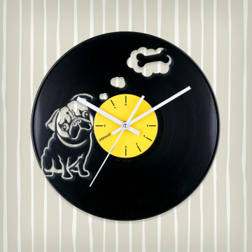 Vinyl clock Pug