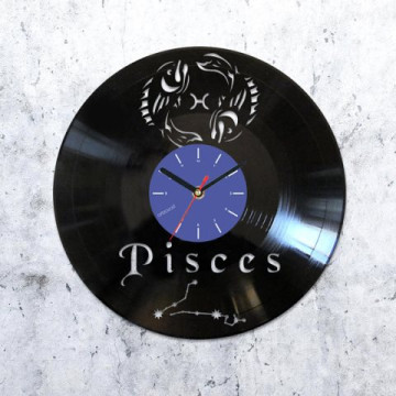 Pisces, vinyl clock