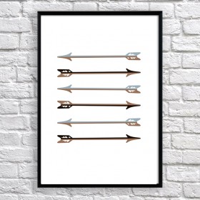Art poster Arrows black and grey