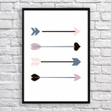 Art poster Arrows black and pink