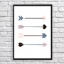 Art poster Arrows black and pink