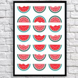Art poster Halves of watermelon original