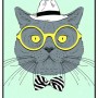 Оригинальный плакат Кот в жёлтых очках