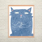 Арт постер Синий кот