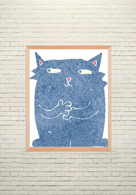Арт плакат Синий кот
