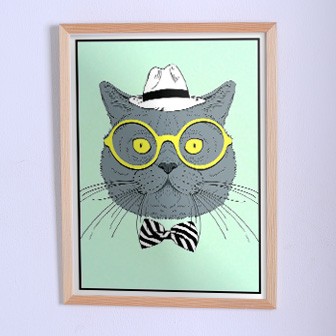 Poster The cat in yellow sunglasses