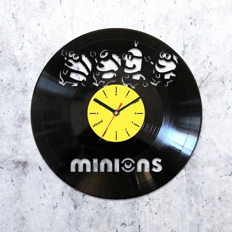 Vinyl clock Minions