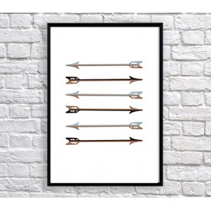 Art poster Arrows black and grey
