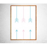 Art poster Right Direction, mint and pink