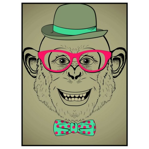 Art poster Monkey-hipster