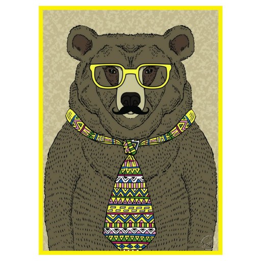Оригинальный плакат Медведь в галстуке