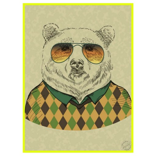 Оригинальный плакат Медведь в свитере
