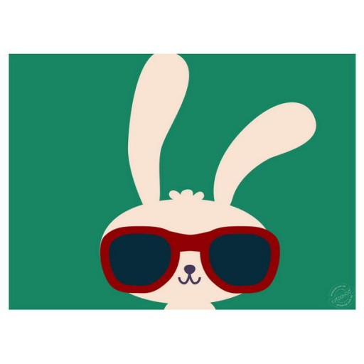 Poster  Fashionable hare in glasses