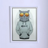 Art poster The cat in sweatshirt