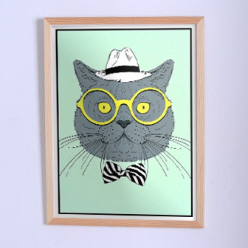 Poster The cat in yellow sunglasses