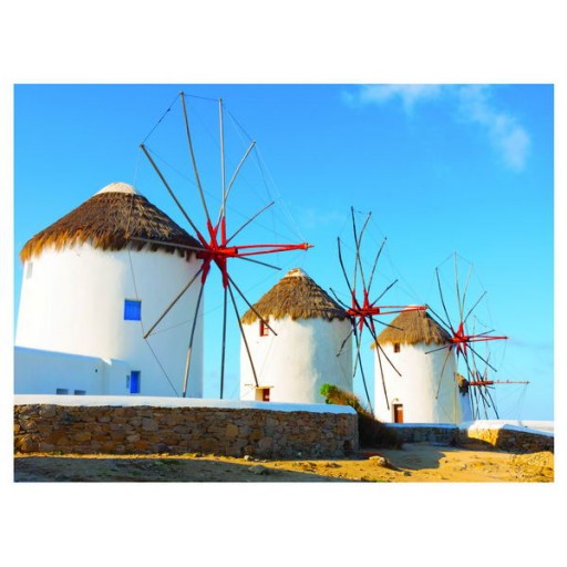 Poster The windmills of Santorini