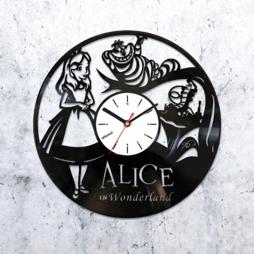 Vinyl clock Alice in Wonderland 