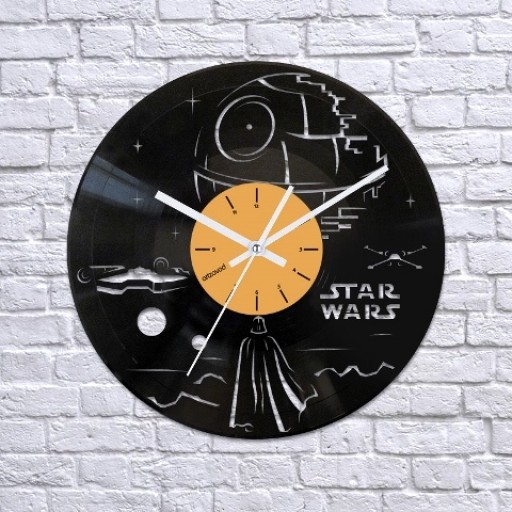 Vinyl clock Darth Vader and Death Star