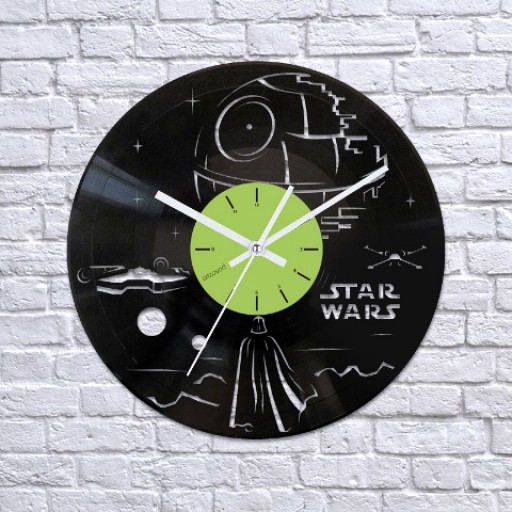 Vinyl clock Darth Vader and Death Star