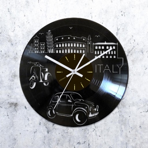 Vinyl clock Somewhere in Italy