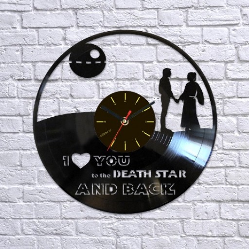 Vinyl clock Han Solo and Leia