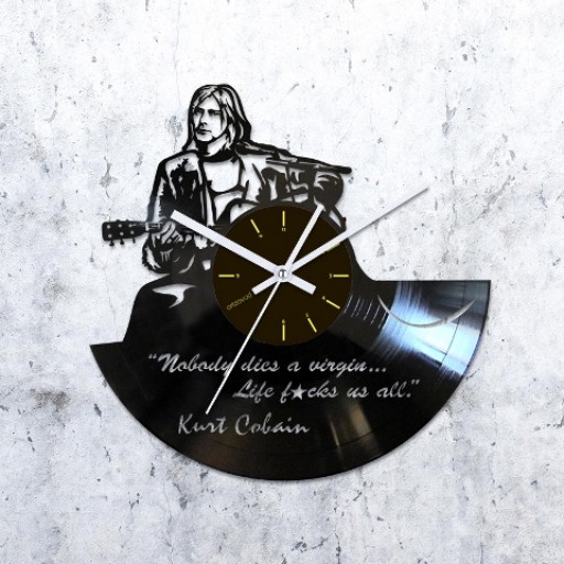 Vinyl clock Kurt Cobain