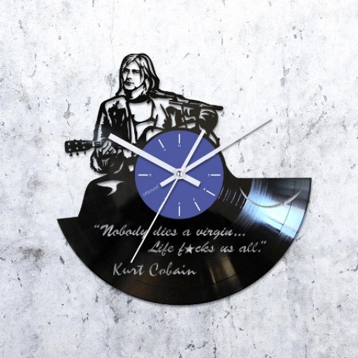 Vinyl clock Kurt Cobain