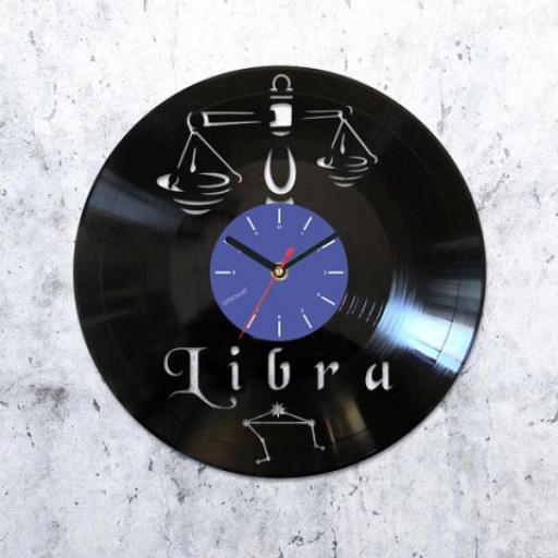 Vinyl clock Libra