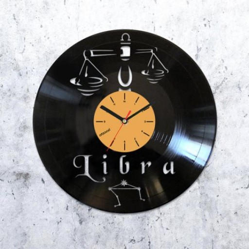 Vinyl clock Libra