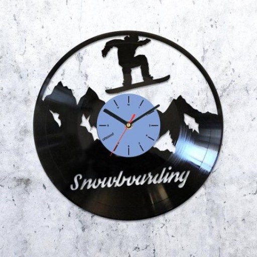 Vinyl clock Snowboarding