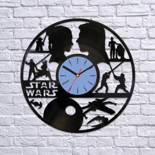 Vinyl clock Star Wars. Silhouettes